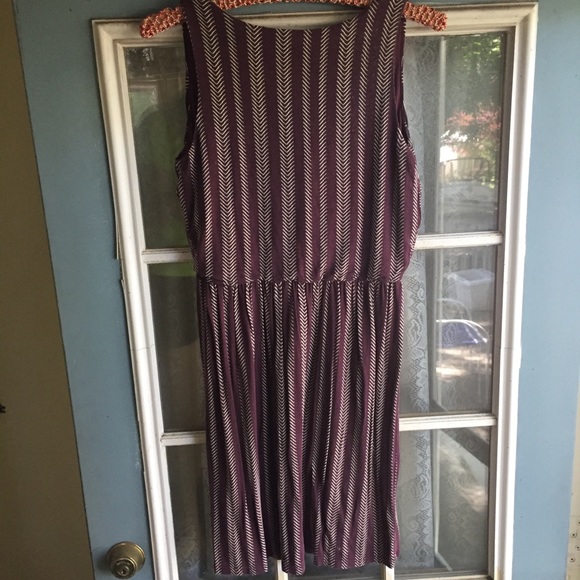 LOFT Purple & White Patterned Sleeveless Dress XS - Picture 4 of 6